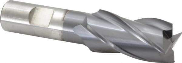 Cleveland - 1", 1-7/8" LOC, 3/4" Shank Diam, 4-1/8" OAL, 4 Flute, High Speed Steel Square End Mill - Single End, TiCN Finish, Spiral Flute, 30° Helix, Centercutting, Right Hand Cut, Right Hand Flute, Series HG-4C - USA Tool & Supply