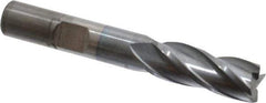 Cleveland - 13/32", 1" LOC, 3/8" Shank Diam, 2-11/16" OAL, 4 Flute, High Speed Steel Square End Mill - Single End, TiCN Finish, Spiral Flute, 30° Helix, Centercutting, Right Hand Cut, Right Hand Flute, Series HG-4C - USA Tool & Supply