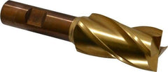 Cleveland - 1", 1-7/8" LOC, 5/8" Shank Diam, 4" OAL, 4 Flute, High Speed Steel Square End Mill - Single End, TiN Finish, Spiral Flute, 30° Helix, Centercutting, Right Hand Cut, Right Hand Flute, Series HG-4C - USA Tool & Supply