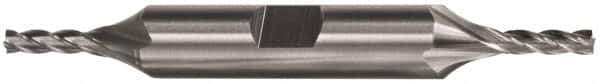 Cleveland - 5/8", 1-3/8" LOC, 5/8" Shank Diam, 5" OAL, 4 Flute, Cobalt Square End Mill - Double End, TiN Finish, Spiral Flute, 30° Helix, Centercutting, Right Hand Cut, Right Hand Flute, Series HDC-4C - USA Tool & Supply