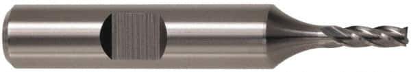 Cleveland - 11/64", 1/2" LOC, 3/8" Shank Diam, 2-3/8" OAL, 4 Flute, Cobalt Square End Mill - Single End, TiCN Finish, Spiral Flute, 30° Helix, Centercutting, Right Hand Cut, Right Hand Flute, Series HGC-4C - USA Tool & Supply