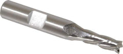 Cleveland - 1/4", 5/8" LOC, 3/8" Shank Diam, 2-7/16" OAL, 4 Flute, High Speed Steel Square End Mill - Single End, Uncoated, Spiral Flute, 30° Helix, Left Hand Cut, Left Hand Flute, Series HG-4LL - USA Tool & Supply