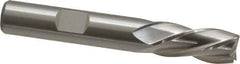 Cleveland - 3/8", 3/4" LOC, 3/8" Shank Diam, 2-1/2" OAL, 4 Flute, High Speed Steel Square End Mill - Single End, Uncoated, Spiral Flute, 30° Helix, Left Hand Cut, Left Hand Flute, Series HG-4LL - USA Tool & Supply