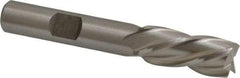 Cleveland - 7/16", 1" LOC, 3/8" Shank Diam, 2-11/16" OAL, 4 Flute, High Speed Steel Square End Mill - Single End, Uncoated, Spiral Flute, 30° Helix, Left Hand Cut, Left Hand Flute, Series HG-4LL - USA Tool & Supply