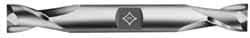 Cleveland - 5/8", 1-1/8" LOC, 5/8" Shank Diam, 5" OAL, 2 Flute, Cobalt Square End Mill - Double End, TiCN Finish, Spiral Flute, 30° Helix, Centercutting, Right Hand Cut, Right Hand Flute, Series HDC-2 - USA Tool & Supply