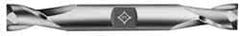 Cleveland - 19/32", 1-1/8" LOC, 5/8" Shank Diam, 5" OAL, 2 Flute, High Speed Steel Square End Mill - Double End, Uncoated, Spiral Flute, 30° Helix, Centercutting, Right Hand Cut, Right Hand Flute, Series HD-2 - USA Tool & Supply