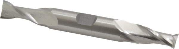 Cleveland - 7/16", 0.813" LOC, 1/2" Shank Diam, 4-1/8" OAL, 2 Flute, High Speed Steel Square End Mill - Double End, Uncoated, Spiral Flute, 30° Helix, Centercutting, Right Hand Cut, Right Hand Flute, Series HD-2 - USA Tool & Supply