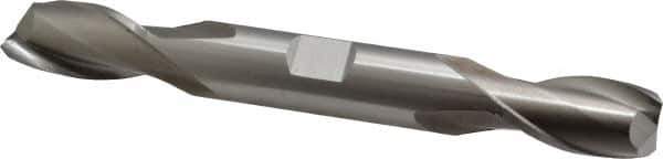 Cleveland - 5/8", 1-1/8" LOC, 5/8" Shank Diam, 5" OAL, 2 Flute, High Speed Steel Square End Mill - Double End, Uncoated, Spiral Flute, 30° Helix, Centercutting, Right Hand Cut, Right Hand Flute, Series HD-2 - USA Tool & Supply
