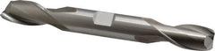 Cleveland - 5/8", 1-1/8" LOC, 5/8" Shank Diam, 5" OAL, 2 Flute, High Speed Steel Square End Mill - Double End, Uncoated, Spiral Flute, 30° Helix, Centercutting, Right Hand Cut, Right Hand Flute, Series HD-2 - USA Tool & Supply