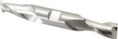 Cleveland - 11/16", 1-5/16" LOC, 3/4" Shank Diam, 5-5/8" OAL, 2 Flute, High Speed Steel Square End Mill - Double End, Uncoated, Spiral Flute, 30° Helix, Centercutting, Right Hand Cut, Right Hand Flute, Series HD-2 - USA Tool & Supply