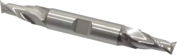 Cleveland - 13/32", 13/16" LOC, 1/2" Shank Diam, 4-1/8" OAL, 2 Flute, High Speed Steel Square End Mill - Double End, Uncoated, Spiral Flute, 30° Helix, Centercutting, Right Hand Cut, Right Hand Flute, Series HD-2 - USA Tool & Supply