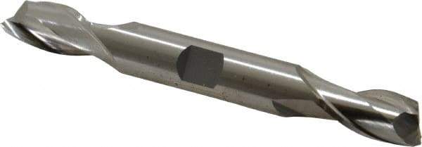 Cleveland - 15/32", 13/16" LOC, 1/2" Shank Diam, 4-1/8" OAL, 2 Flute, High Speed Steel Square End Mill - Double End, Uncoated, Spiral Flute, 30° Helix, Centercutting, Right Hand Cut, Right Hand Flute, Series HD-2 - USA Tool & Supply