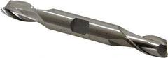 Cleveland - 15/32", 13/16" LOC, 1/2" Shank Diam, 4-1/8" OAL, 2 Flute, High Speed Steel Square End Mill - Double End, Uncoated, Spiral Flute, 30° Helix, Centercutting, Right Hand Cut, Right Hand Flute, Series HD-2 - USA Tool & Supply
