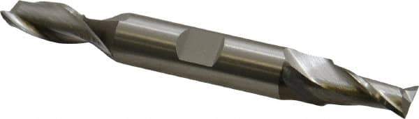 Cleveland - 25/64", 13/16" LOC, 1/2" Shank Diam, 4-1/8" OAL, 2 Flute, High Speed Steel Square End Mill - Double End, Uncoated, Spiral Flute, 30° Helix, Centercutting, Right Hand Cut, Right Hand Flute, Series HD-2 - USA Tool & Supply