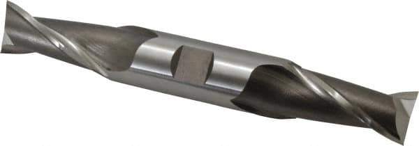 Cleveland - 13/16", 1-9/16" LOC, 7/8" Shank Diam, 6-1/8" OAL, 2 Flute, High Speed Steel Square End Mill - Double End, Uncoated, Spiral Flute, 30° Helix, Centercutting, Right Hand Cut, Right Hand Flute, Series HD-2 - USA Tool & Supply