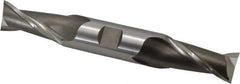 Cleveland - 13/16", 1-9/16" LOC, 7/8" Shank Diam, 6-1/8" OAL, 2 Flute, High Speed Steel Square End Mill - Double End, Uncoated, Spiral Flute, 30° Helix, Centercutting, Right Hand Cut, Right Hand Flute, Series HD-2 - USA Tool & Supply