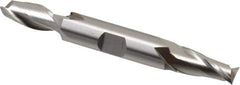 Cleveland - 17/32", 1-1/8" LOC, 5/8" Shank Diam, 5" OAL, 2 Flute, High Speed Steel Square End Mill - Double End, Uncoated, Spiral Flute, 30° Helix, Centercutting, Right Hand Cut, Right Hand Flute, Series HD-2 - USA Tool & Supply