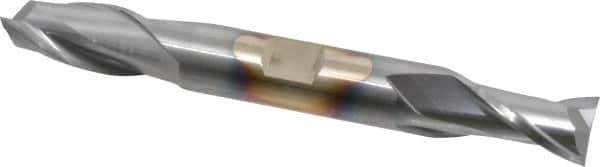Cleveland - 1/2", 13/16" LOC, 1/2" Shank Diam, 4-1/8" OAL, 2 Flute, High Speed Steel Square End Mill - Double End, TiCN Finish, Spiral Flute, 30° Helix, Centercutting, Right Hand Cut, Right Hand Flute, Series HD-2 - USA Tool & Supply
