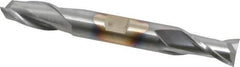 Cleveland - 1/2", 13/16" LOC, 1/2" Shank Diam, 4-1/8" OAL, 2 Flute, High Speed Steel Square End Mill - Double End, TiCN Finish, Spiral Flute, 30° Helix, Centercutting, Right Hand Cut, Right Hand Flute, Series HD-2 - USA Tool & Supply