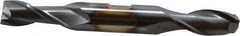 Cleveland - 9/16", 1-1/8" LOC, 5/8" Shank Diam, 5" OAL, 2 Flute, High Speed Steel Square End Mill - Double End, TiCN Finish, Spiral Flute, 30° Helix, Centercutting, Right Hand Cut, Right Hand Flute, Series HD-2 - USA Tool & Supply