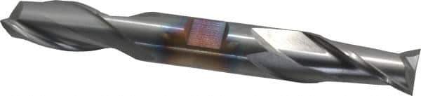 Cleveland - 5/8", 1-1/8" LOC, 5/8" Shank Diam, 5" OAL, 2 Flute, High Speed Steel Square End Mill - Double End, TiCN Finish, Spiral Flute, 30° Helix, Centercutting, Right Hand Cut, Right Hand Flute, Series HD-2 - USA Tool & Supply