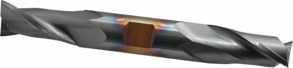 Cleveland - 3/4", 1-5/16" LOC, 3/4" Shank Diam, 5-5/8" OAL, 2 Flute, High Speed Steel Square End Mill - Double End, TiCN Finish, Spiral Flute, 30° Helix, Centercutting, Right Hand Cut, Right Hand Flute, Series HD-2 - USA Tool & Supply