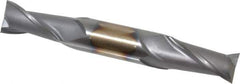 Cleveland - 7/8", 1-9/16" LOC, 7/8" Shank Diam, 6-1/8" OAL, 2 Flute, High Speed Steel Square End Mill - Double End, TiCN Finish, Spiral Flute, 30° Helix, Centercutting, Right Hand Cut, Right Hand Flute, Series HD-2 - USA Tool & Supply