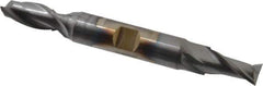 Cleveland - 13/32", 13/16" LOC, 1/2" Shank Diam, 4-1/8" OAL, 2 Flute, High Speed Steel Square End Mill - Double End, TiCN Finish, Spiral Flute, 30° Helix, Centercutting, Right Hand Cut, Right Hand Flute, Series HD-2 - USA Tool & Supply