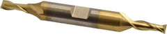 Cleveland - 3/16", 7/16" LOC, 3/8" Shank Diam, 3-1/4" OAL, 2 Flute, High Speed Steel Square End Mill - Double End, TiN Finish, Spiral Flute, 30° Helix, Centercutting, Right Hand Cut, Right Hand Flute, Series HD-2 - USA Tool & Supply