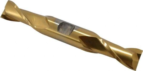 Cleveland - 3/4", 1-5/16" LOC, 3/4" Shank Diam, 5-5/8" OAL, 2 Flute, High Speed Steel Square End Mill - Double End, TiN Finish, Spiral Flute, 30° Helix, Centercutting, Right Hand Cut, Right Hand Flute, Series HD-2 - USA Tool & Supply