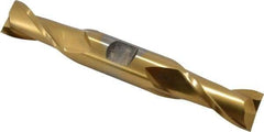 Cleveland - 3/4", 1-5/16" LOC, 3/4" Shank Diam, 5-5/8" OAL, 2 Flute, High Speed Steel Square End Mill - Double End, TiN Finish, Spiral Flute, 30° Helix, Centercutting, Right Hand Cut, Right Hand Flute, Series HD-2 - USA Tool & Supply