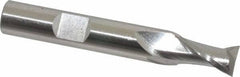 Cleveland - 23/64", 0.563" LOC, 3/8" Shank Diam, 2-1/2" OAL, 2 Flute, High Speed Steel Square End Mill - Single End, Uncoated, Spiral Flute, 30° Helix, Centercutting, Right Hand Cut, Right Hand Flute, Series HG-2 - USA Tool & Supply