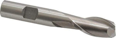 Cleveland - 9/16", 1-1/8" LOC, 1/2" Shank Diam, 3-3/8" OAL, 2 Flute, High Speed Steel Square End Mill - Single End, Uncoated, Spiral Flute, 30° Helix, Centercutting, Right Hand Cut, Right Hand Flute, Series HG-2 - USA Tool & Supply