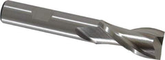 Cleveland - 5/8", 1-1/8" LOC, 1/2" Shank Diam, 3-3/8" OAL, 2 Flute, High Speed Steel Square End Mill - Single End, Uncoated, Spiral Flute, 30° Helix, Centercutting, Right Hand Cut, Right Hand Flute, Series HG-2 - USA Tool & Supply