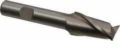 Cleveland - 3/4", 1-5/16" LOC, 1/2" Shank Diam, 3-5/8" OAL, 2 Flute, High Speed Steel Square End Mill - Single End, Uncoated, Spiral Flute, 30° Helix, Centercutting, Right Hand Cut, Right Hand Flute, Series HG-2 - USA Tool & Supply