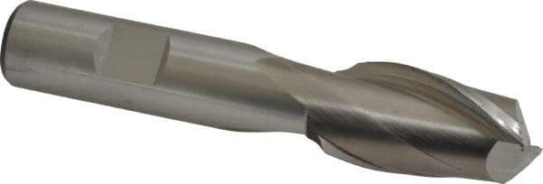Cleveland - 3/4", 1.313" LOC, 5/8" Shank Diam, 3-3/4" OAL, 2 Flute, High Speed Steel Square End Mill - Single End, Uncoated, Spiral Flute, 30° Helix, Centercutting, Right Hand Cut, Right Hand Flute, Series HG-2 - USA Tool & Supply