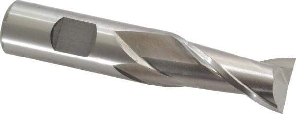 Cleveland - 3/4", 1-5/16" LOC, 3/4" Shank Diam, 3-7/8" OAL, 2 Flute, High Speed Steel Square End Mill - Single End, Uncoated, Spiral Flute, 30° Helix, Centercutting, Right Hand Cut, Right Hand Flute, Series HG-2 - USA Tool & Supply