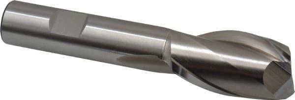 Cleveland - 7/8", 1-1/2" LOC, 5/8" Shank Diam, 4" OAL, 2 Flute, High Speed Steel Square End Mill - Single End, Uncoated, Spiral Flute, 30° Helix, Centercutting, Right Hand Cut, Right Hand Flute, Series HG-2 - USA Tool & Supply
