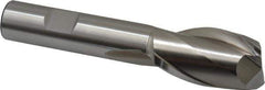 Cleveland - 7/8", 1-1/2" LOC, 5/8" Shank Diam, 4" OAL, 2 Flute, High Speed Steel Square End Mill - Single End, Uncoated, Spiral Flute, 30° Helix, Centercutting, Right Hand Cut, Right Hand Flute, Series HG-2 - USA Tool & Supply