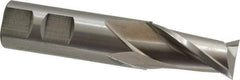 Cleveland - 7/8", 1-1/2" LOC, 7/8" Shank Diam, 4-1/8" OAL, 2 Flute, High Speed Steel Square End Mill - Single End, Uncoated, Spiral Flute, 30° Helix, Centercutting, Right Hand Cut, Right Hand Flute, Series HG-2 - USA Tool & Supply