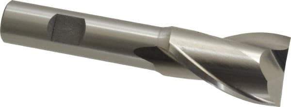 Cleveland - 1", 1-1/2" LOC, 5/8" Shank Diam, 4" OAL, 2 Flute, High Speed Steel Square End Mill - Single End, Uncoated, Spiral Flute, 30° Helix, Centercutting, Right Hand Cut, Right Hand Flute, Series HG-2 - USA Tool & Supply