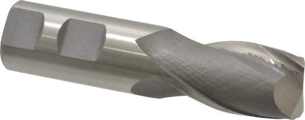 Cleveland - 1", 1-5/8" LOC, 1" Shank Diam, 4-1/2" OAL, 2 Flute, High Speed Steel Square End Mill - Single End, Uncoated, Spiral Flute, 30° Helix, Centercutting, Right Hand Cut, Right Hand Flute, Series HG-2 - USA Tool & Supply
