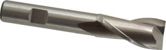 Cleveland - 11/16", 1-5/16" LOC, 1/2" Shank Diam, 3-5/8" OAL, 2 Flute, High Speed Steel Square End Mill - Single End, Uncoated, Spiral Flute, 30° Helix, Centercutting, Right Hand Cut, Right Hand Flute, Series HG-2 - USA Tool & Supply
