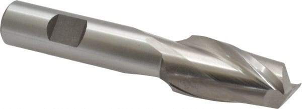 Cleveland - 13/16", 1-1/2" LOC, 5/8" Shank Diam, 4" OAL, 2 Flute, High Speed Steel Square End Mill - Single End, Uncoated, Spiral Flute, 30° Helix, Centercutting, Right Hand Cut, Right Hand Flute, Series HG-2 - USA Tool & Supply