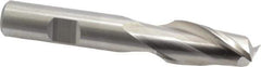 Cleveland - 19/32", 1-1/8" LOC, 1/2" Shank Diam, 3-3/8" OAL, 2 Flute, High Speed Steel Square End Mill - Single End, Uncoated, Spiral Flute, 30° Helix, Centercutting, Right Hand Cut, Right Hand Flute, Series HG-2 - USA Tool & Supply