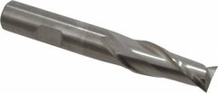 Cleveland - 33/64", 1-1/8" LOC, 1/2" Shank Diam, 3-3/8" OAL, 2 Flute, High Speed Steel Square End Mill - Single End, Uncoated, Spiral Flute, 30° Helix, Centercutting, Right Hand Cut, Right Hand Flute, Series HG-2 - USA Tool & Supply