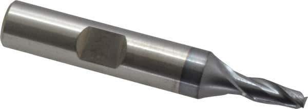 Cleveland - 3/16", 7/16" LOC, 3/8" Shank Diam, 2-3/8" OAL, 2 Flute, High Speed Steel Square End Mill - Single End, TiCN Finish, Spiral Flute, 30° Helix, Centercutting, Right Hand Cut, Right Hand Flute, Series HG-2 - USA Tool & Supply