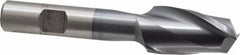 Cleveland - 3/4", 1-5/16" LOC, 1/2" Shank Diam, 3-1/4" OAL, 2 Flute, High Speed Steel Square End Mill - Single End, TiCN Finish, Spiral Flute, 30° Helix, Centercutting, Right Hand Cut, Right Hand Flute, Series HG-2 - USA Tool & Supply