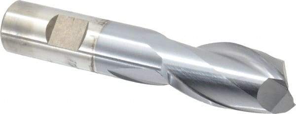 Cleveland - 7/8", 1-1/2" LOC, 3/4" Shank Diam, 4-1/8" OAL, 2 Flute, High Speed Steel Square End Mill - Single End, TiCN Finish, Spiral Flute, 30° Helix, Centercutting, Right Hand Cut, Right Hand Flute, Series HG-2 - USA Tool & Supply