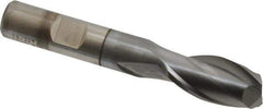 Cleveland - 19/32", 1-1/8" LOC, 1/2" Shank Diam, 3-3/8" OAL, 2 Flute, High Speed Steel Square End Mill - Single End, TiCN Finish, Spiral Flute, 30° Helix, Centercutting, Right Hand Cut, Right Hand Flute, Series HG-2 - USA Tool & Supply